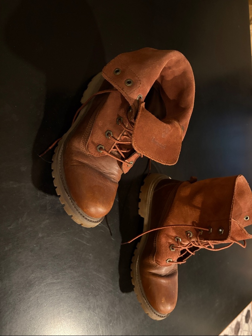 Timberland Rust Brown Lace-Up Suede & Leather Boots